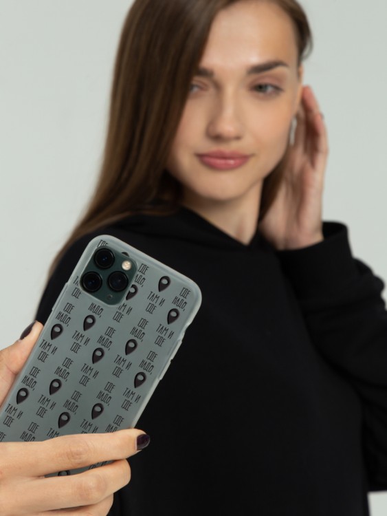 Чехол «Где надо, там и где» геолокация, полупрозрачный